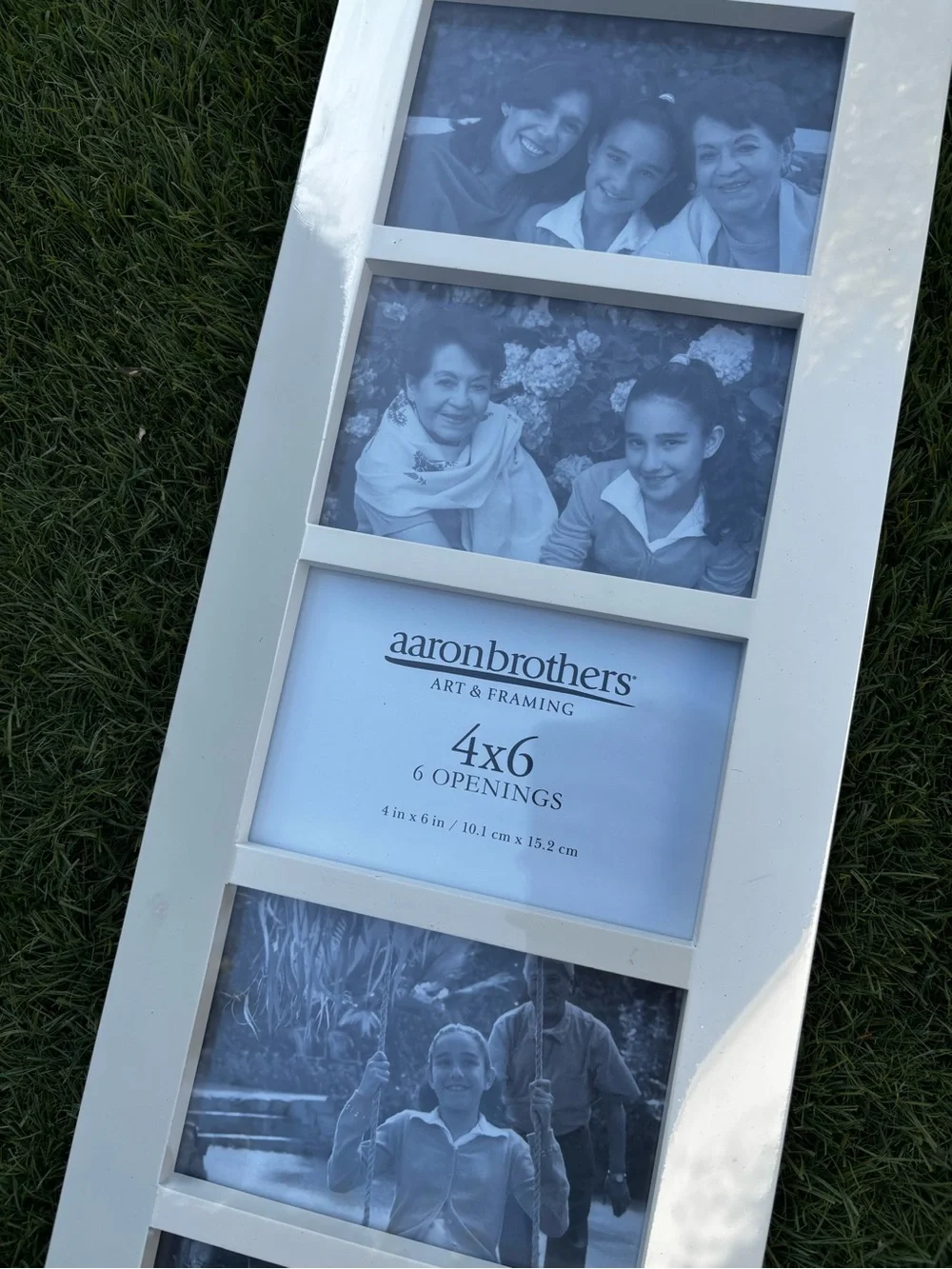 6 tier Photo Frame x2 - White and Mahogany